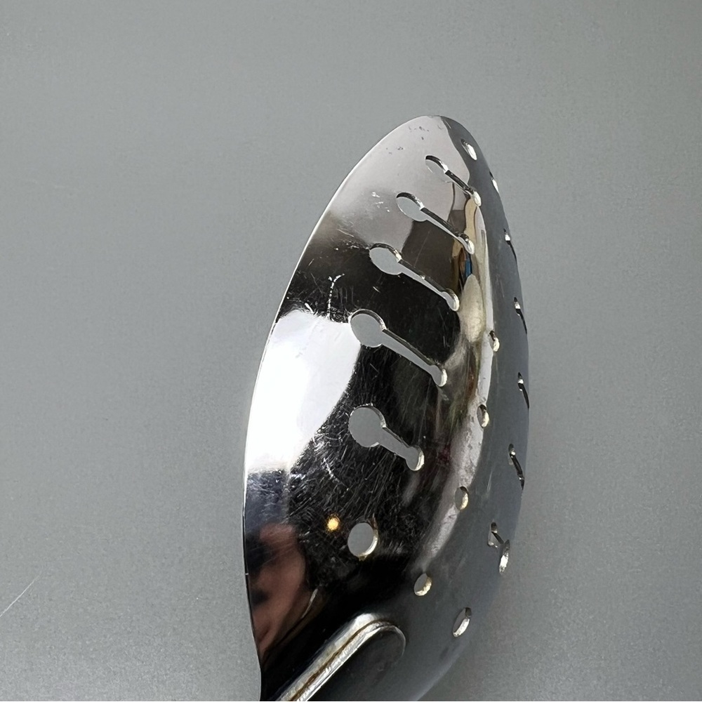 VTG EKCO Chromium Plated Stainless Spotted Spoon With White Handle MCM - Picture 9 of 13
